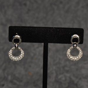 🔥 3/$15 NWT Fashion Jewelry Silver and Crystal Dangle Stud Earrings